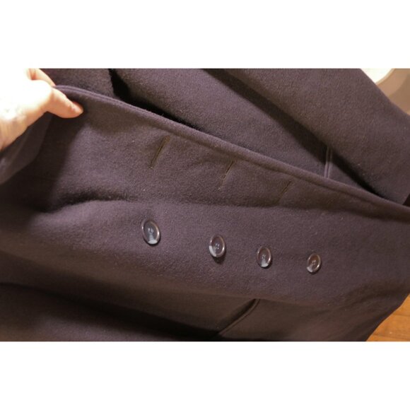 Custom tailored Dark Purple Wool Peacoat - Size 46 - Picture 3 of 10